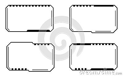 UI Interface Modern Tech Frames Set Vector Illustration