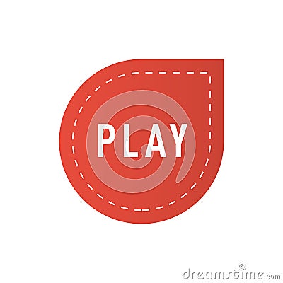 UI interface red button play icon vector illustration. Vector Illustration