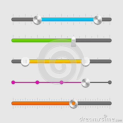 UI sliders set Vector Illustration