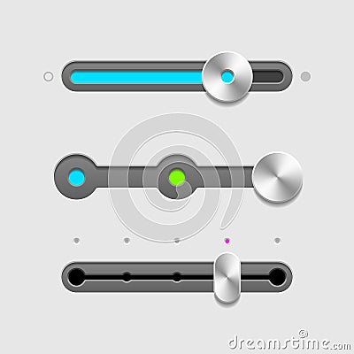 UI sliders set Vector Illustration