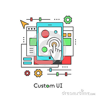 UI UX Custom Design Developing User Experience Stock Photo