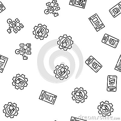 ui ux design agency user develop seamless pattern vector Vector Illustration