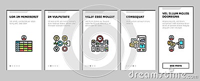 ui ux digital develop code app onboarding icons set vector Vector Illustration