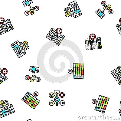 ui ux digital develop code app seamless pattern vector Cartoon Illustration