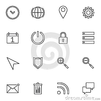 UI, Web essentials line icons set Vector Illustration