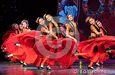 Uighur roses bloom-Xinjiang uygur dance Editorial Stock Photo