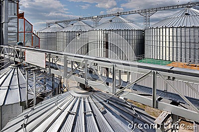 Uilding Exterior, Storage and drying of grains Stock Photo