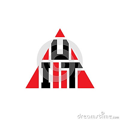 UIT triangle letter logo design with triangle shape. UIT triangle logo design monogram. UIT triangle vector logo template with red Vector Illustration