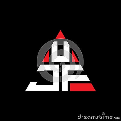 UJF triangle letter logo design with triangle shape. UJF triangle logo design monogram. UJF triangle vector logo template with red Vector Illustration