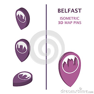 UK Belfast 3D vector logo Vector Illustration