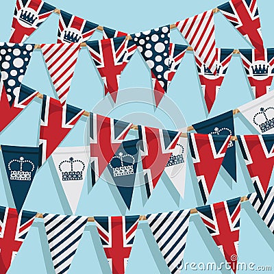 Uk bunting background Vector Illustration