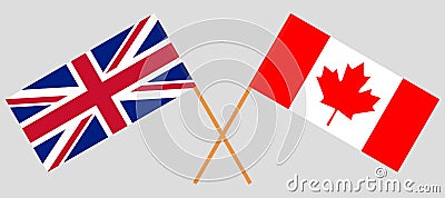 UK and Canada. The British and Canadian flags. Official colors. Correct proportion. Vector Vector Illustration