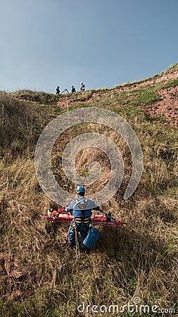 UK Coastguard Search and Rescue Team Editorial Stock Photo