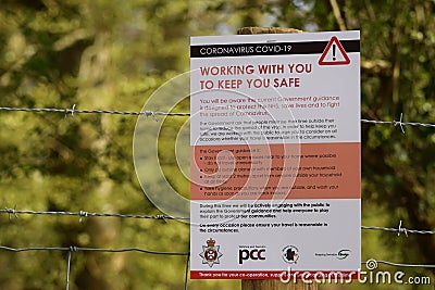 A UK Coronavirus Covid-19 public information sign Editorial Stock Photo