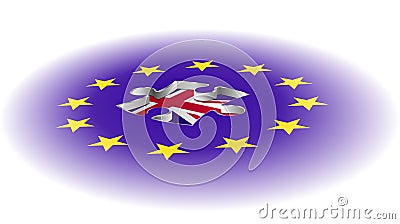UK EU Brexit referendum concept Cartoon Illustration