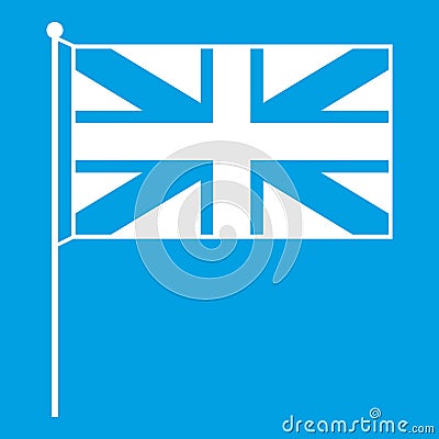 UK flag icon white Vector Illustration