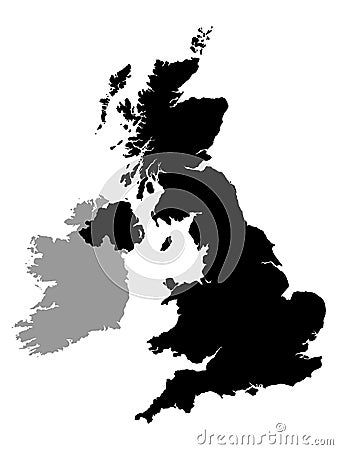 Uk and ireland map Cartoon Illustration