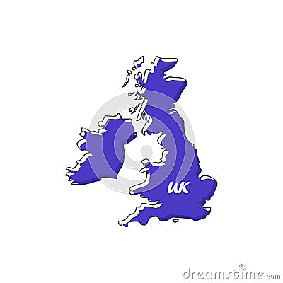 UK map icon in a flat design. Vector illustration Vector Illustration