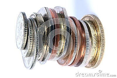 UK Mixed Coin stack Stock Photo