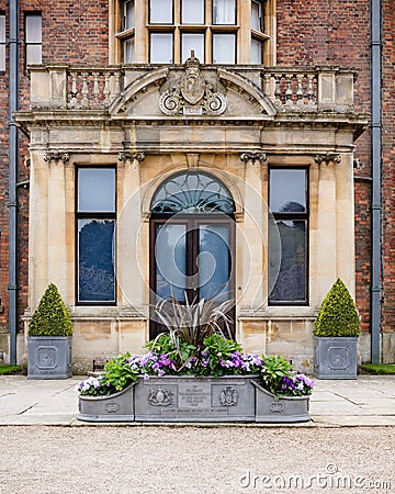 UK Norfolk Sandringham Estate 2019 April 23: North Elevation detail of Sandringham House Editorial Stock Photo