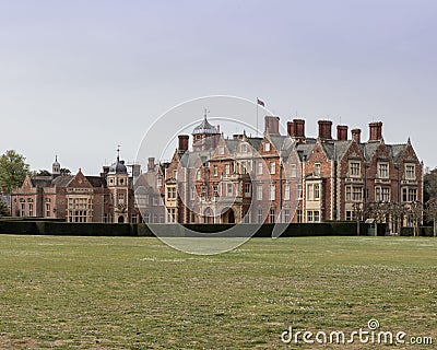 UK Norfolk Sandringham Estate 2019 April 23: View of Sandringham House and grounds Editorial Stock Photo