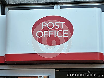 UK Post Office Sign Editorial Stock Photo