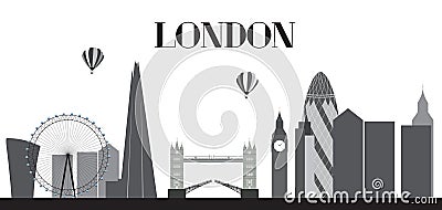 UK, Silhouette London city background. Vector Illustration. Vector Illustration