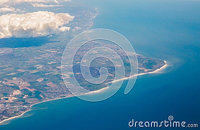 UK south cost cliffs view from top on Eastbourne, Brighton, English border Stock Photo