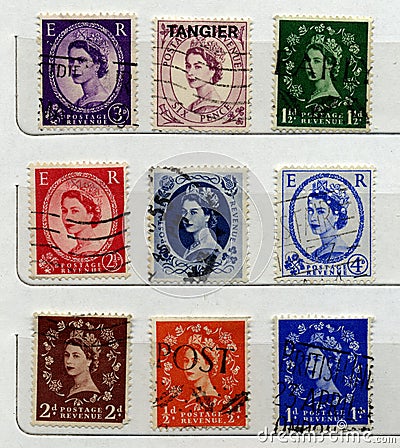 UK Stamps Editorial Stock Photo