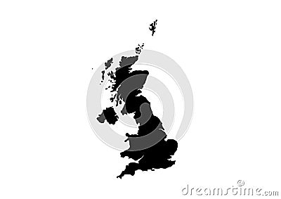 UK State Map Vector silhouette Stock Photo