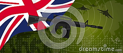 UK United Kingdom England Britain military power army defense industry war and fight country national celebration with Vector Illustration