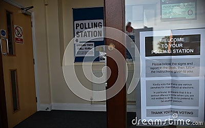 UK Voter Go To the Polls on Super Thursday Editorial Stock Photo