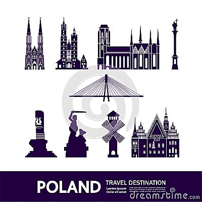 Poland travel destination grand vector illustration. Vector Illustration