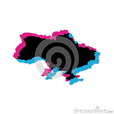 Ukraine country silhouette Vector Illustration