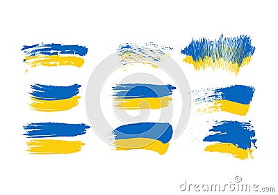 Ukraine flag brush concept . Flag of Ukraine grunge style banner background Vector Illustration