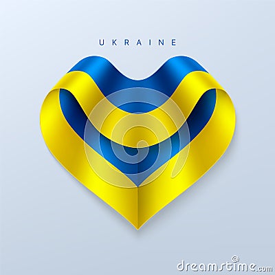 Ukraine flag in heart shape Vector Illustration