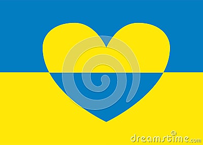 Ukraine flag. Support Ukraine sign. Sticker with colors of Ukrainian flag. War in Ukraine concept. Vector Illustration