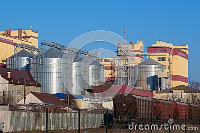 Ukraine. Grain Elevator in the city of Vasilkov. Editorial Stock Photo