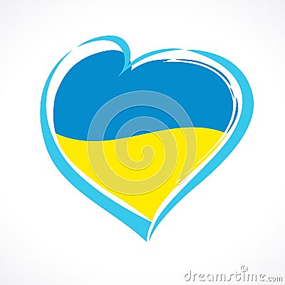 Love Ukraine emblem, greetings card Vector Illustration