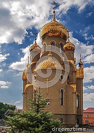 Ukraine, Khartsizk . Orthodox Church of the Iberian Icon of the Stock Photo