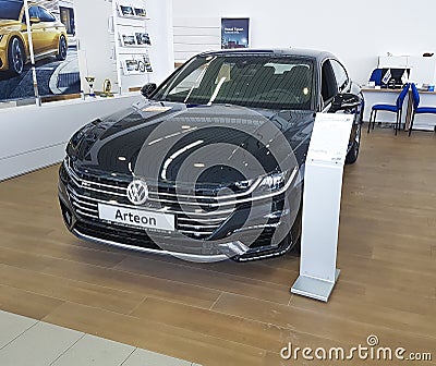 Ukraine Kiev February 25, 2018 new cars in the presentation Arteon Volkswagen Motor Show Editorial Stock Photo