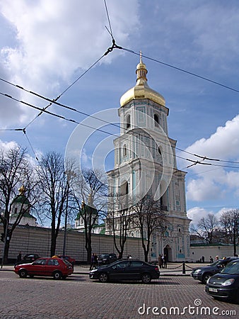 Ukraine. Kiev.Ukraine. Saint Sophia's Cathedral. Bell tower Editorial Stock Photo