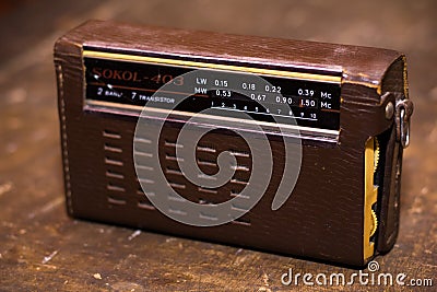 Vintage Russian transistor radio Editorial Stock Photo