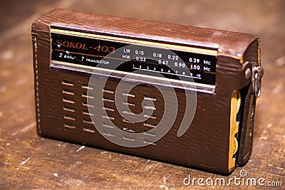 Vintage Russian transistor radio Editorial Stock Photo