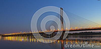 Ukraine. Kyiv. Pivdenny Mist Southern Bridge Editorial Stock Photo