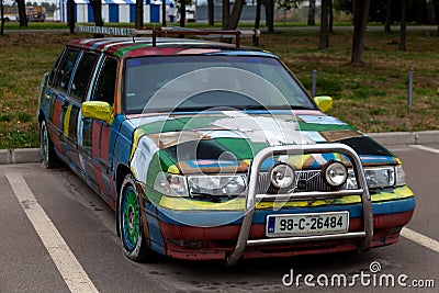 Ukraine, Kyiv - 1 September 2020: Old car Opel Omega 6-door limousine. Vintage lek transport thrown by the owner in the parking Editorial Stock Photo