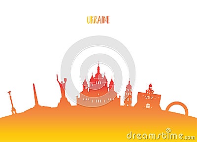 Ukraine Landmark Global Travel And Journey paper background. Vector Design Template.used for your advertisement, book, banner, te Vector Illustration