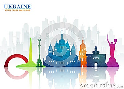 Ukraine Landmark Global Travel And Journey paper background. Vector Design Template.used for your advertisement, book, banner, te Vector Illustration