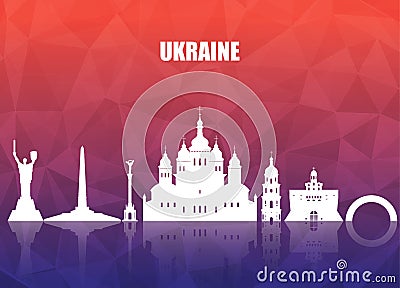 Ukraine Landmark Global Travel And Journey paper background. Vector Design Template.used for your advertisement, book, banner, te Vector Illustration