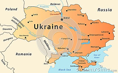 Ukraine map Vector Illustration